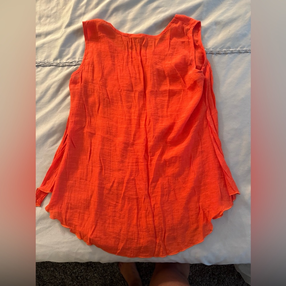 Vibrant Orange Sleeveless Top